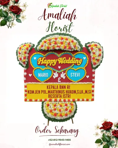 Karangan Papan Bunga Pernikahan di Tianyar